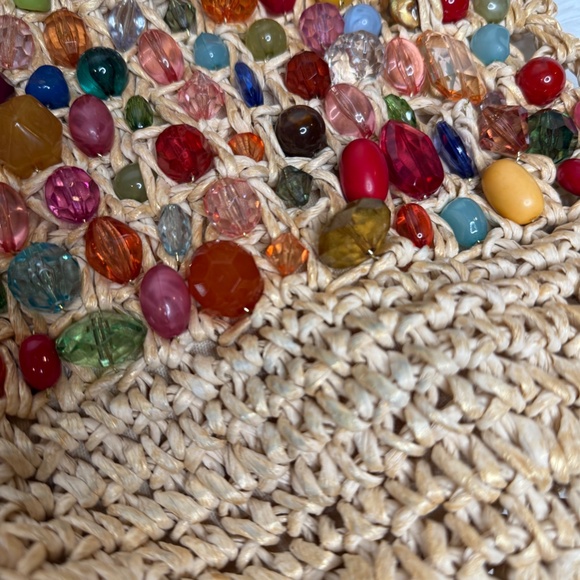 Cappelli Jeweled Straw Purse/Bag - Picture 2 of 12